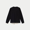 Blouse droite col rond manches longues noir femme