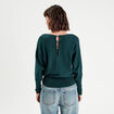 Pull manches chauves-souris vert fonc&eacute; femme