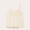 D&eacute;bardeur bi-mati&egrave;re macram&eacute; ecru femme