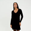 Robe tricot patineuse c&ocirc;tel&eacute;e noir femme