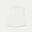 Blouse droite sans manches col v ecru femme
