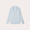 Chemise satin&eacute;e bleu clair femme