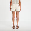 Short en jean avec broderie ecru femme