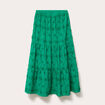 Jupon long &eacute;vas&eacute; avec broderie vert femme