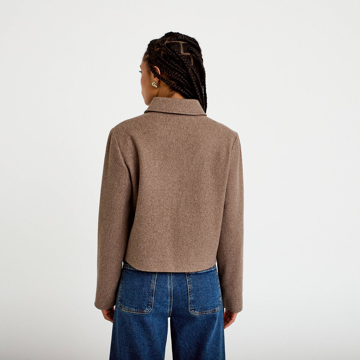 Veste zipp&eacute;e taupe femme