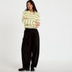 Pantalon barrel taille basse noir femme