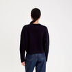 Pull avec torsades bleu marine femme