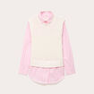 Pull chemise 2-en-1 ecru femme