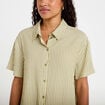 Chemise manches courtes jaune femme