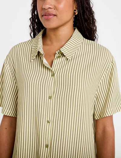Chemise manches courtes jaune femme