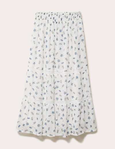Jupe longue &eacute;vas&eacute;e Bridgerton blanc femme