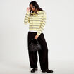 Pantalon bootcut taille basse noir femme