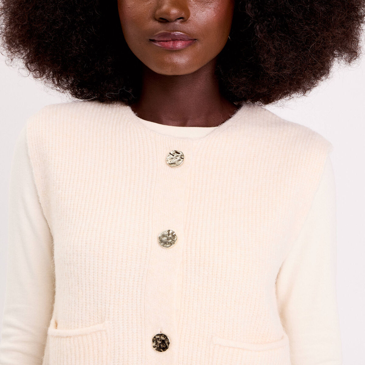 Gilet sans manches ecru femme