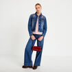Veste en jean broderie d&eacute;tails clout&eacute;s denim double stone femme