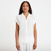 Blouse manches courtes ecru femme