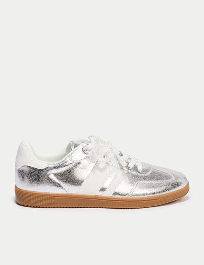 Basket gris argent femme