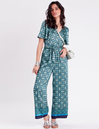 Combinaison pantalon large vert menthe femme