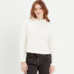 Sweat &agrave; capuche ecru femme