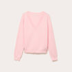 Pull fin col v rose clair femme