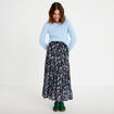 Pull ajour&eacute; col rond manches longues bleu clair femme