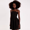 Robe effet boule &agrave; bretelles amobiles noir femme