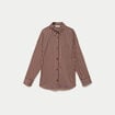Chemise oversize manches longues marron femme