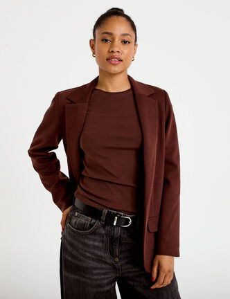 T-shirt manches courtes marron femme
