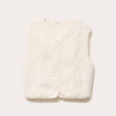Gilet sans manches effet polaire ecru femme
