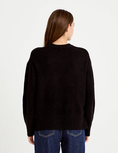 Pull manches longues noir femme