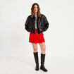 Jupe-short droite fentes rouge femme