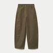 Pantalon chino coupe barrel vert kaki femme