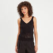 D&eacute;bardeur tricot col en V noir femme