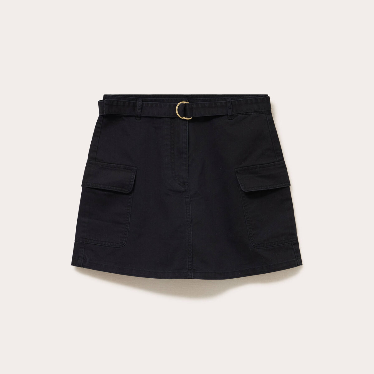 Jupe-short trap&egrave;ze courte noir femme