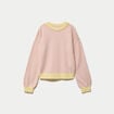 Pull ample col rond manches longues rose clair femme