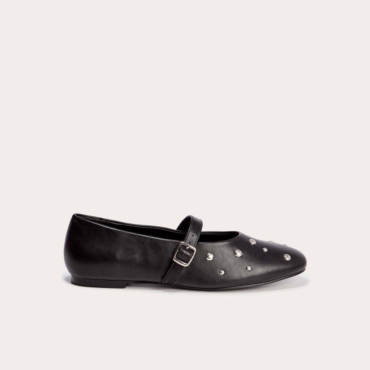 Ballerines &agrave; d&eacute;tails clout&eacute;s noir femme