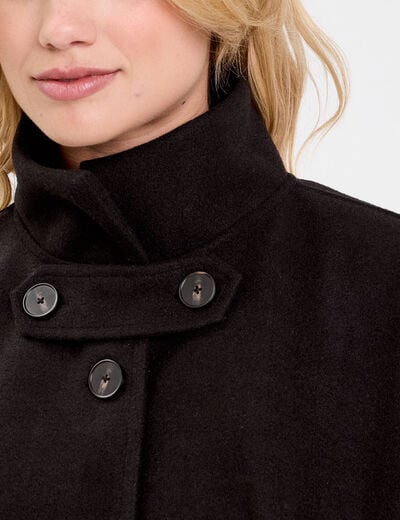 Poncho col am&eacute;ricain noir femme
