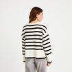 Pull ample manches longues ecru femme