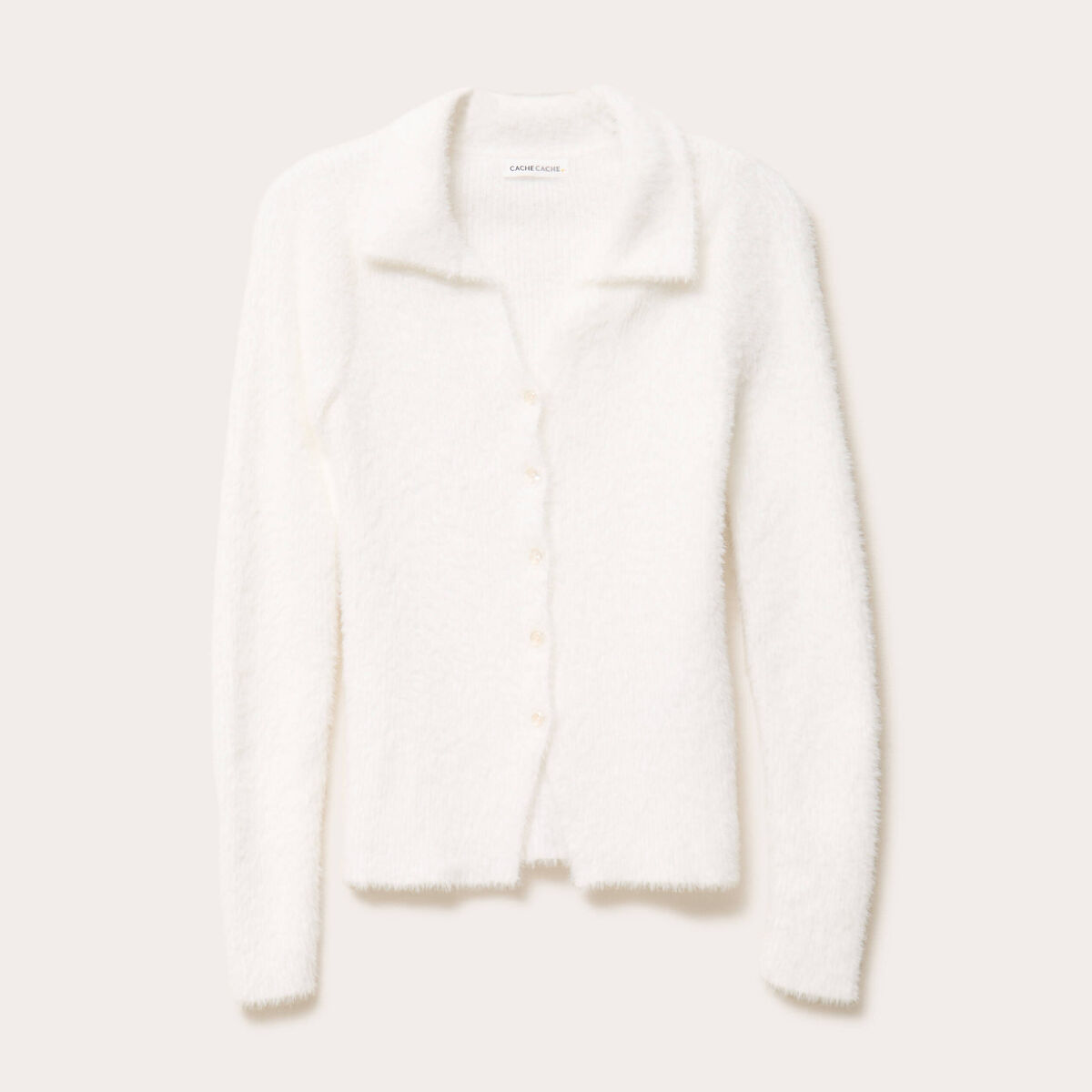Gilet coupe ajust&eacute;e ecru femme