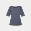 T-shirt ajust&eacute; manches courtes gris femme