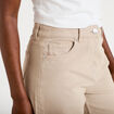 Jean wide leg taille haute beige femme