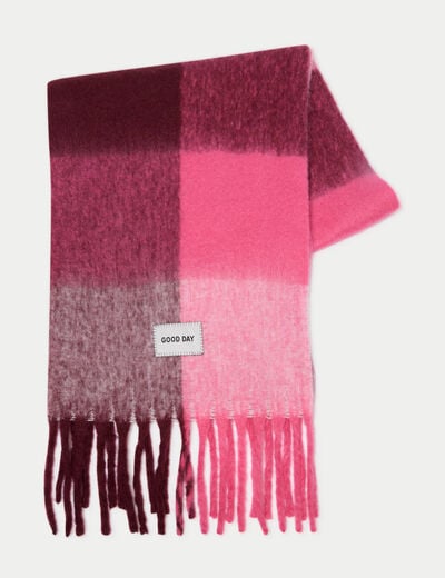 &Eacute;charpe plaid bordeaux femme