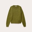 Pull col rond manches longues vert fonc&eacute; femme