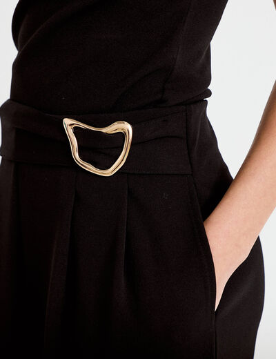 Pantalon bootcut avec ceinture noir femme