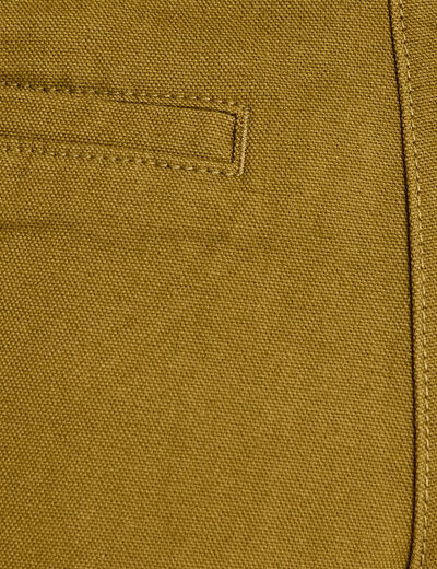 Pantalon chino coupe barrel vert kaki femme