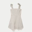 Robe patineuse courte &agrave; fines bretelles gris femme