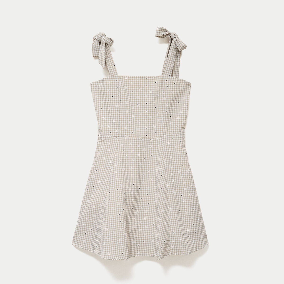Robe patineuse courte &agrave; fines bretelles gris femme