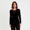 Gilet transparent manches longues noir femme
