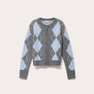 Cardigan col rond manches longues gris fonc&eacute; femme