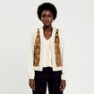 Gilet sans manches fausse fourrure marron fonc&eacute; femme