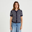 Gilet manches courtes bleu femme